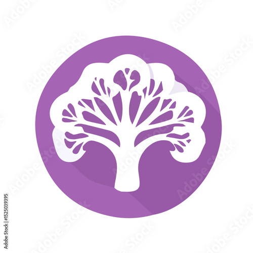 My Simple flat 2D sliced cauliflower icon on a transparent background, high-resolution vector illustration, minimalist clipart, suitable for print and digital design, clipart icon set, vegetable set