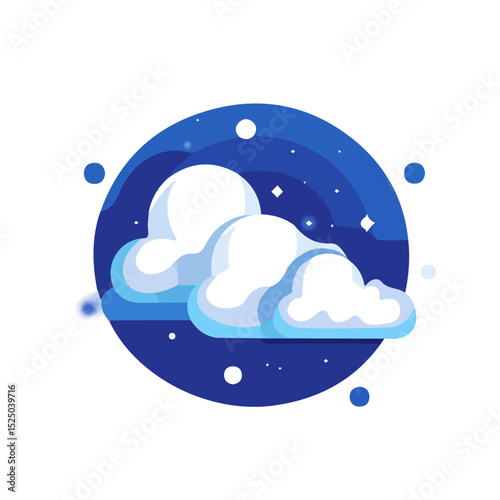 My Simple flat 2D clouds group icon on a transparent background, high-resolution vector illustration, minimalist clipart, suitable for print and digital design, clipart icon set