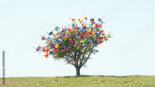 Kites tangled in a tree
