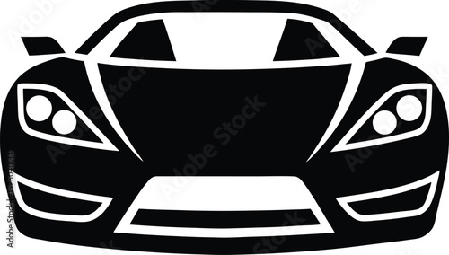Black sportscar vector illustration with a wheel for fast road transport design