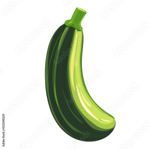 My Simple flat 2D zucchini icon on a transparent background, high-resolution vector illustration, minimalist clipart, suitable for print and digital design, clipart icon set	