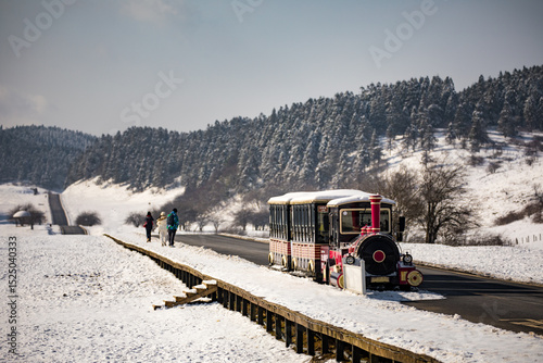 Tableau sur toile Winter in Chongqing, China, a strong sense of Christmas