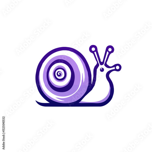 My Simple flat 2D violet snail icon on a transparent background, high-resolution vector illustration, minimalist clipart, suitable for print and digital design, clipart icon set