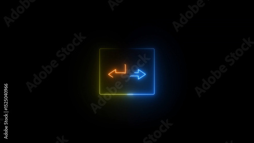 Neon Arrows in a Square A Choice Between Left and Right Directions on Black This