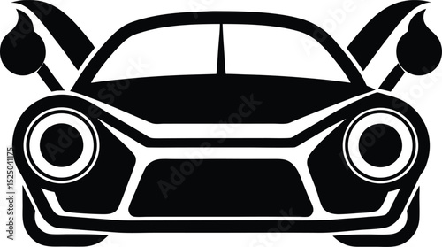 Stylish vehicle outline and automobile icon vectors for design