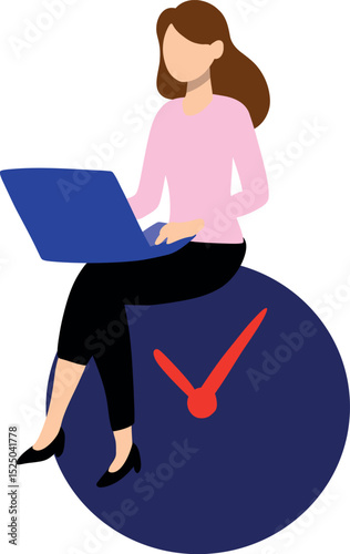 Woman Sitting with Laptop 
