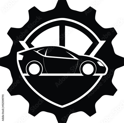 Black car vector illustration icon representing automobile transport