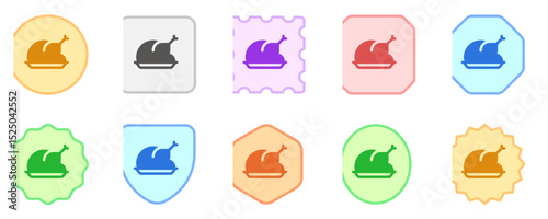Editable roasted chicken or turkey vector icon. Food, restaurant. Part of a big icon set family. Perfect for web and app interfaces, presentations, infographics, etc