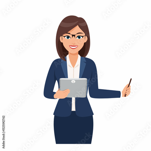 business woman holding a tablet computer