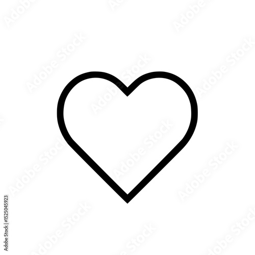 Heart Line Icon for Love, Like, and Favorite Functions in Web and App Design
