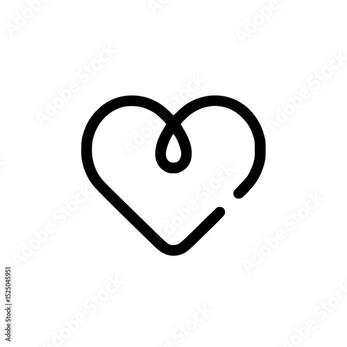 Heart Line Icon for Love, Like, and Favorite Functions in Web and App Design