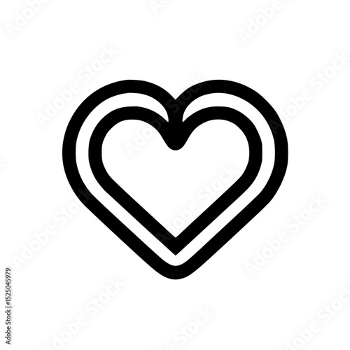 Heart Line Icon for Love, Like, and Favorite Functions in Web and App Design