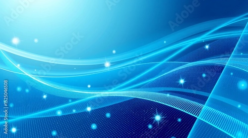 Abstract blue wave background digital design technology