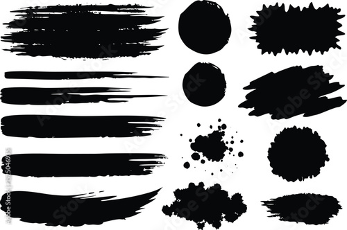 Adobe Illustrator Artwork Black paint backgrounds and splatters. Black grunge marks
