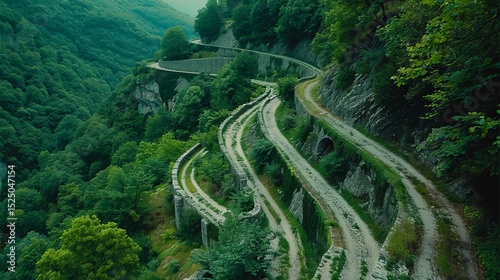 Exploring the intricacies of a zigzag route  a journey through twists and turns in navigation photo