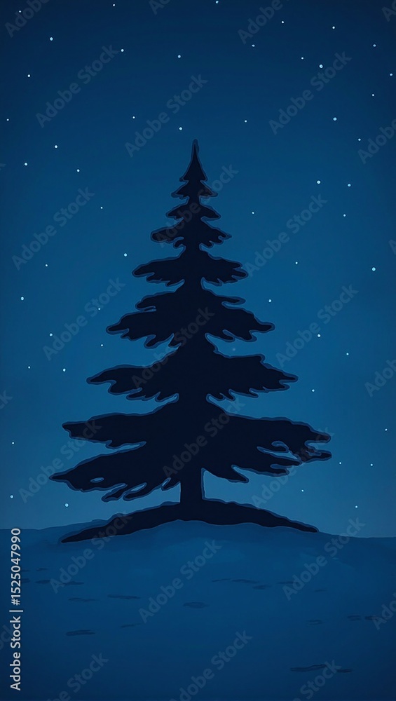Fototapeta premium Christmas tree silhouette