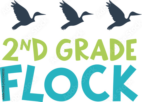  Two  and grade flock  typography T-shirt Design Print Ready eps file 