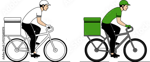 Woman on a bicycle, a cyclist enjoying the sport, illustration