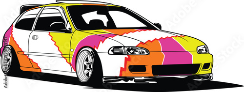 Colorful racing car vector illustration 