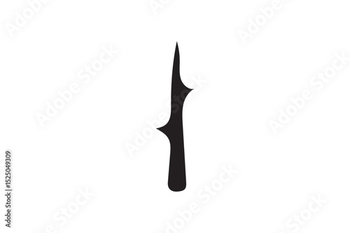 Thorn silhouette on white background.01