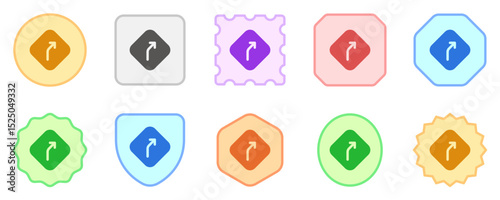 Editable curve right vector icon. Map, location, navigation. Part of a big icon set family. Perfect for web and app interfaces, presentations, infographics, etc