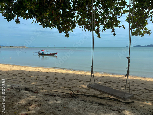 Tropical Beach Swing at Sunset on Lipa Noi Beach, Koh Samui – A Paradise Destination in Thailand