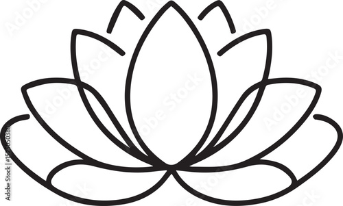 lotus flower, lotus icon, flower silhouette, sacred flower, lotus shape, botanical icon, floral outline, blooming lotus, flat flower, minimal lotus, water flower, aquatic plant