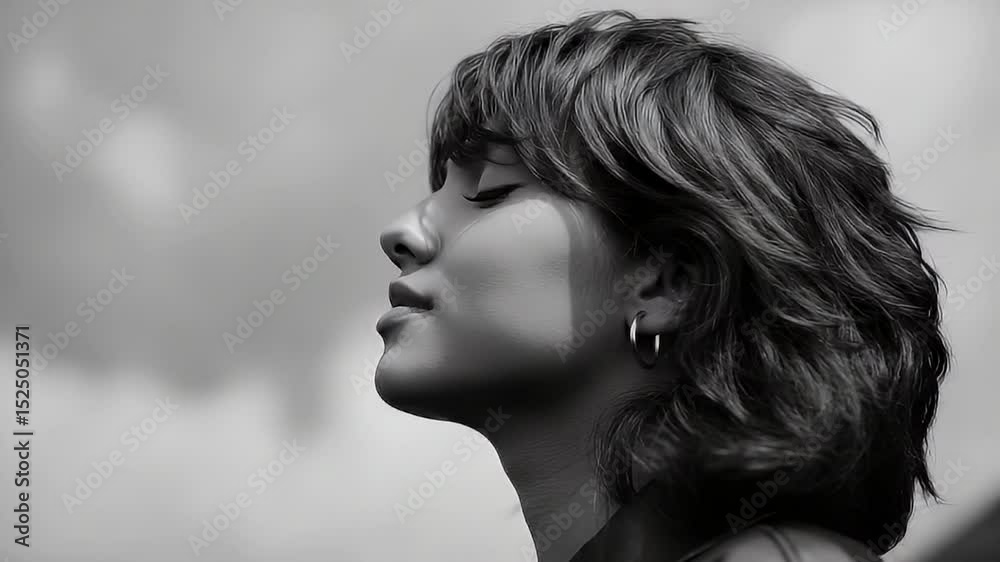 Person looking upward portrait