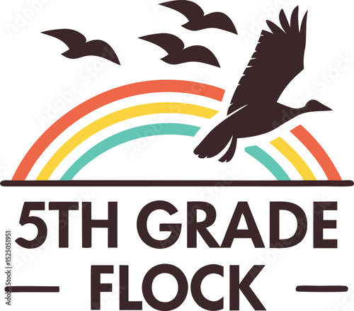 5th Grade Flock Typography T-shirt Design print Ready eps cut file  Download