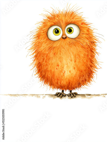 hand-drawn watercolor illustration of cute cartoon bird,watercolor of animal on white paper