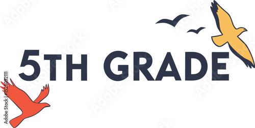 5th Grade Flock Typography T-shirt Design print Ready eps cut file  Download