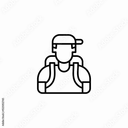 backpacker tourist icon sign vector
