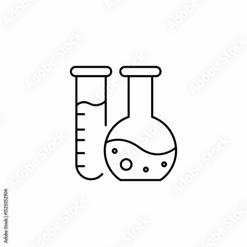 beaker flask icon sign vector