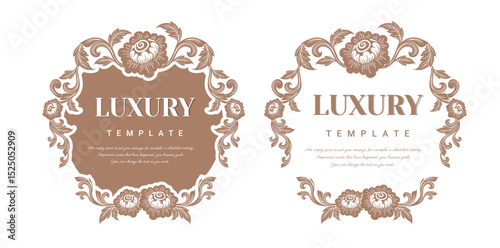 Decorative vintage frame for invitations, frames, menus, labels and websites. Elegant vector element Eastern style, place for text.