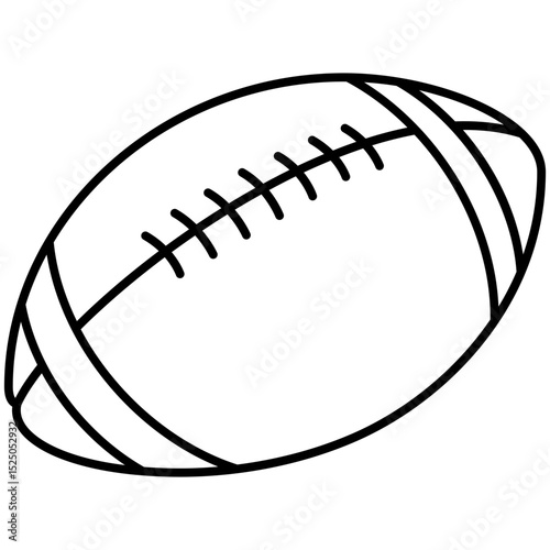 pigskin ball or rugby for gridiron football sport equipment outline icon