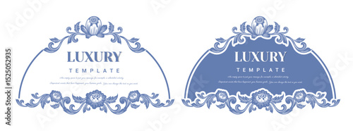 Decorative vintage frame for invitations, frames, menus, labels and websites. Elegant vector element Eastern style, place for text. Thai traditional