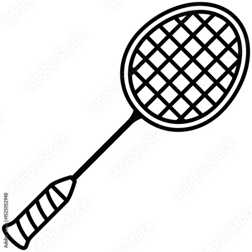 badminton racket or racquet sport equipment outline icon