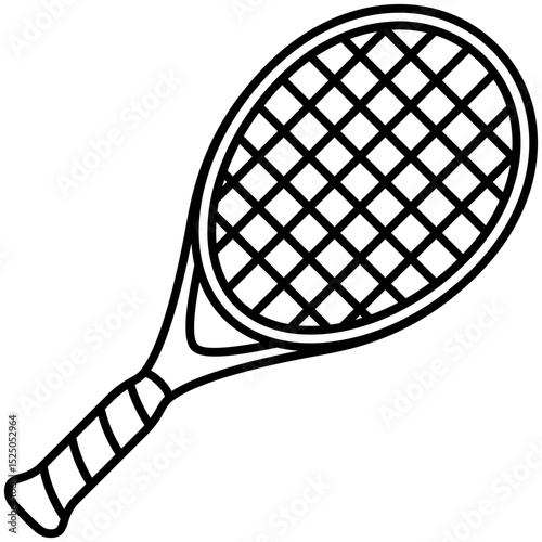 tennis racket or racquet sport equipment outline icon