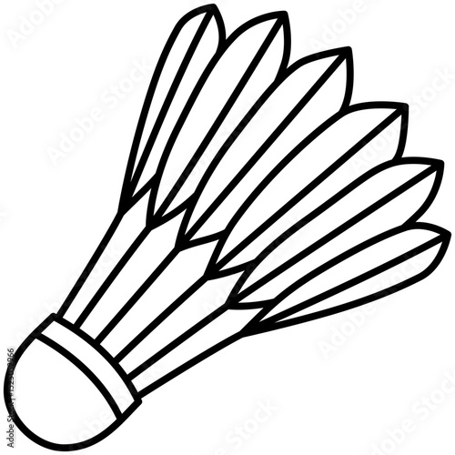 shuttlecock or shuttle badminton sport equipment outline icon