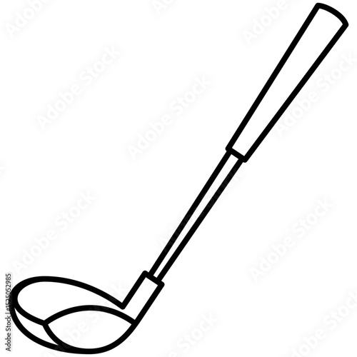 wood golf club with long grip sport equipment outline icon