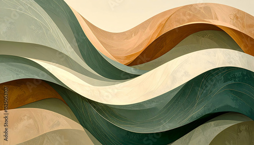 Wavy abstract design featuring soft color gradients and flowing lines