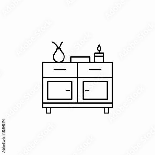 cabinet decor icon sign vector