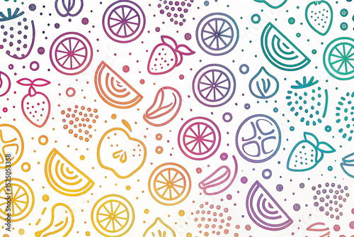 Colorful fruit slices pattern