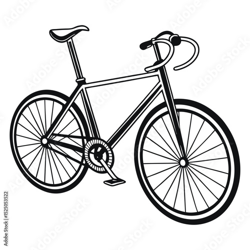 Classic black and white bicycle illustration