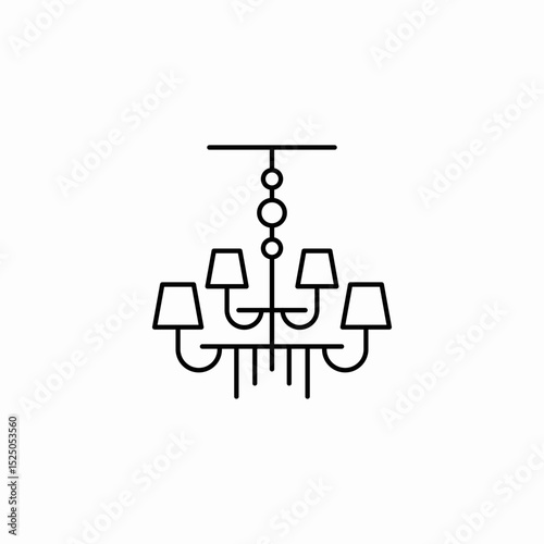 chandelier lanterns icon sign vector