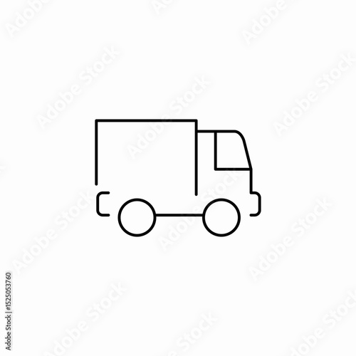 delivery truck side view icon sign vector