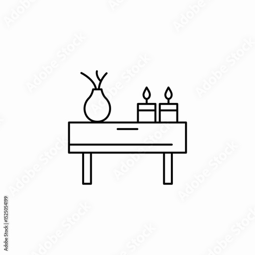drawer stand candles icon sign vector