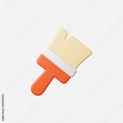 Fototapeta Naklejka Na Ścianę i Meble -  3d Realistic Paint brush icon vector Illustration