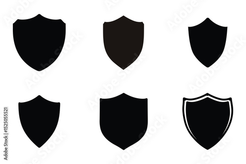 Shield icons set. shield vector silhouettes, Protect shield vector, Shield silhouette vector bundle