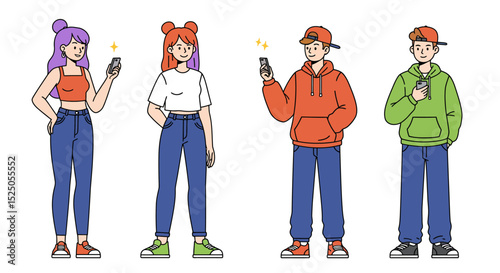 Standing People Discussing – Flat Character Illustration